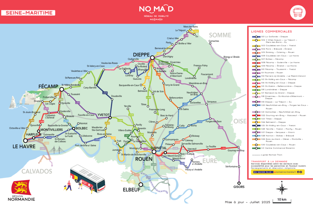 Lignes Bus Nomad Normandie Seine-Maritime