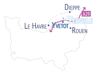 Carte de situation de la CDC Plateau de Caux Doudeville Yerville